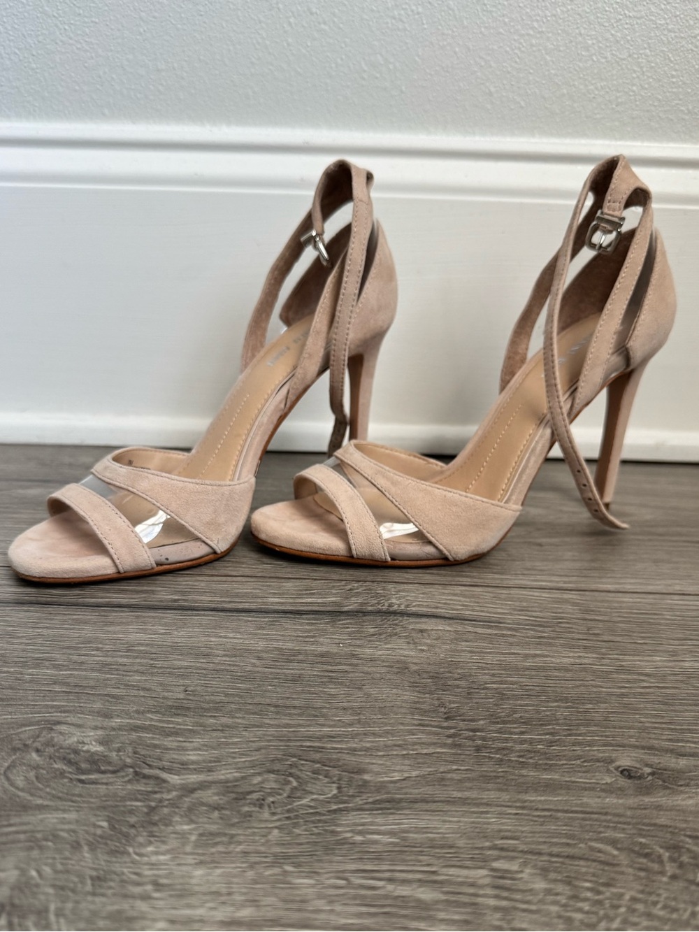 Gianni Bini Blush Suede Ankle-Tie High Heel Sandals Size 7